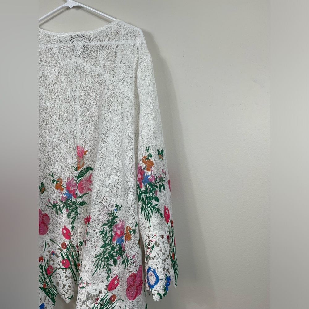 Draper's & Damon's Floral Lace Kimono Cardigan Events Summer Plus Size 2X - Picture 12 of 13